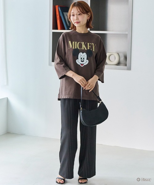 【GOOD ROCK SPEED】ミッキーフロッキープリントT ブラウン GOOD ROCK SPEED（グッドロックスピード） tシャツ 別注/ミッキー