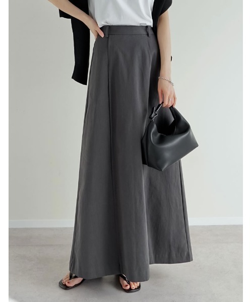 スカート 「低身長サイズ有」カツラギピンタックAラインスカートの画像