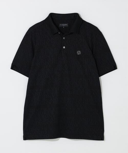 St ANDREWS 半袖ポロシャツ Mサイズ St ANDREWS ポロシャツ 半袖 「St ANDREWS」ダブルロゴジャガード無地
