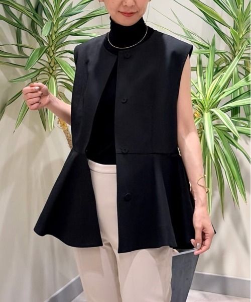 LE PHIL★新品★完売品★ノースリーブジャケット★ベスト★ LE PHIL（ル フィル） ジャケット ノーカラージャケット クリアツイル