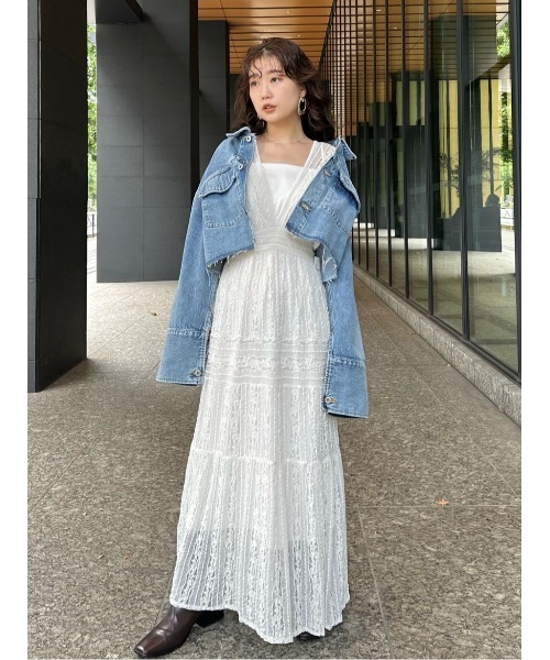 「FRAY I.D」 長袖ワンピース 1 グリーン レディースの画像