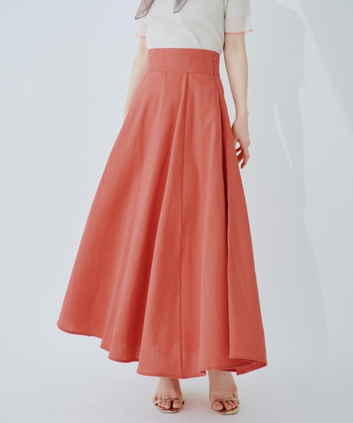 natural couture スカート 綿麻ハイウエストサーキュラースカート natural couture スカート 綿麻ハイウエストサーキュラースカート