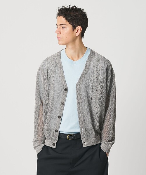 BEAUTY＆YOUTH UNITED ARROWS カーディガン アイレットパターン シアー