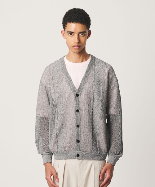 BEAUTY＆YOUTH UNITED ARROWS カーディガン アイレットパターン シアー