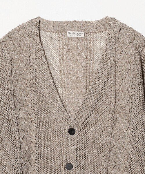 カーディガン BEAUTY&YOUTH BEAUTY＆YOUTH UNITED ARROWS カーディガン アイレットパターン シアー