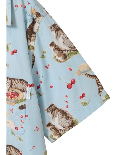 Karl Helmut シャツ さくらんぼの丘のねこプリントシャツブラウス