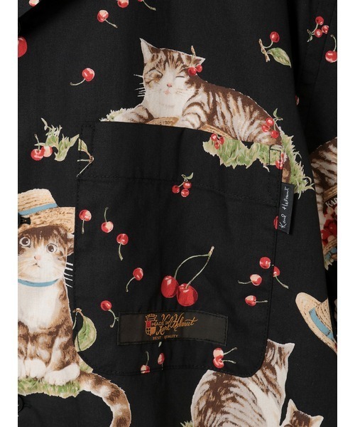 Karl Helmut シャツ さくらんぼの丘のねこプリントシャツブラウス