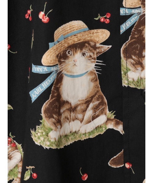 Karl Helmut シャツ さくらんぼの丘のねこプリントシャツブラウス