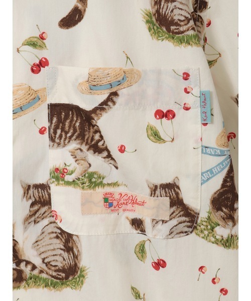 Karl Helmut シャツ さくらんぼの丘のねこプリントシャツブラウス