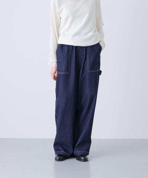「かぐれ」 デニムパンツ FREE インディゴブルー レディース_画像3