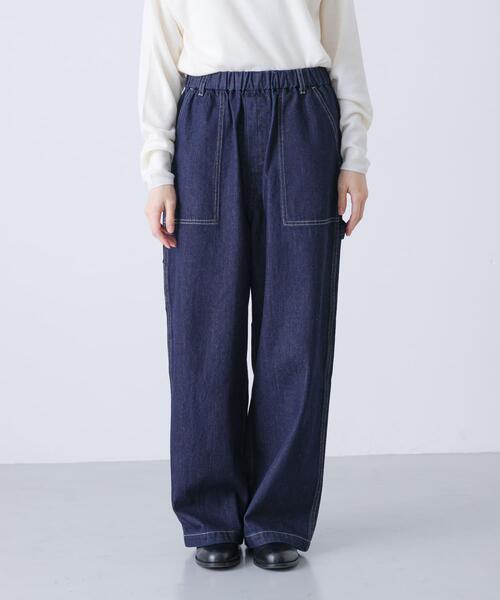 「かぐれ」 デニムパンツ FREE インディゴブルー レディース_画像8