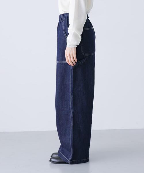 「かぐれ」 デニムパンツ FREE インディゴブルー レディース_画像9