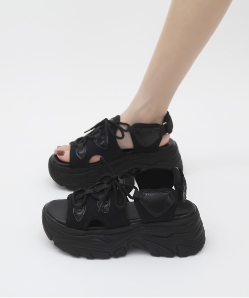 「Shoes in Closet」 フラットサンダル M ブラック レディース_画像6