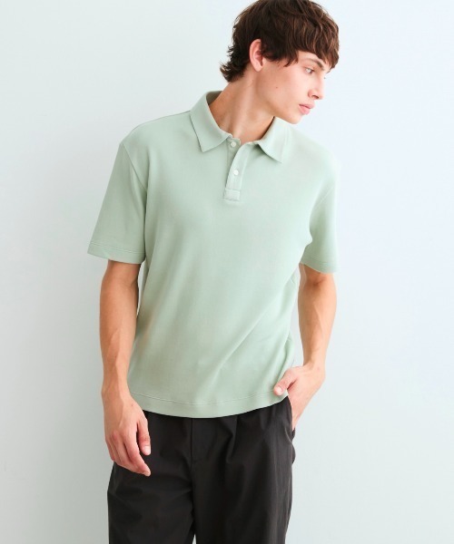 「three dots」 半袖ポロシャツ LARGE イエロー メンズ_画像2