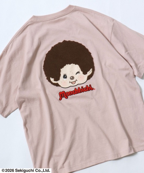 tシャツ 半袖 モンチッチ サガラ刺繍バックプリントTシャツ/ビッグ