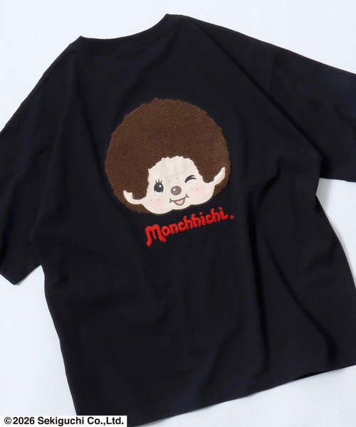 tシャツ 半袖 モンチッチ サガラ刺繍バックプリントTシャツ/ビッグ