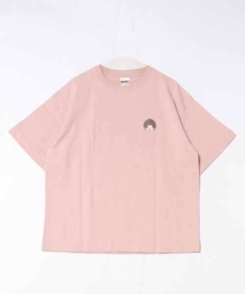 tシャツ 半袖 モンチッチ サガラ刺繍バックプリントTシャツ/ビッグ