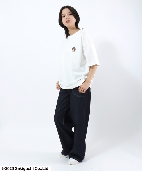 tシャツ 半袖 モンチッチ サガラ刺繍バックプリントTシャツ/ビッグ