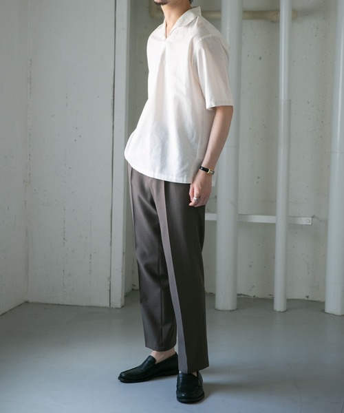 「URBAN RESEARCH ROSSO MEN」 半袖シャツ MEDIUM ネイビー メンズ_画像8