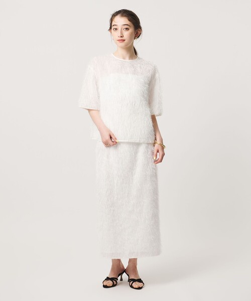 値下げ　完売品　UNITED ARROWS フリンジ 半袖ブラウス ホワイト UNITED ARROWS（ユナイテッドアローズ） ブラウス シャツ 半袖