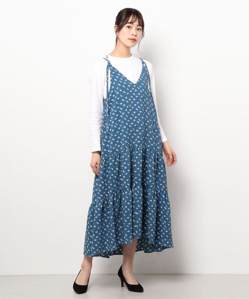 「IENA LA BOUCLE」 キャミソールワンピース FREE ブルー レディース_画像3