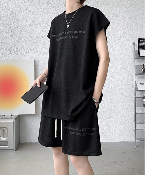 m　ennoy Tシャツ2点セット NEW GENTLEMAN tシャツ 「2点SET」リブート ワッフル セットアップ