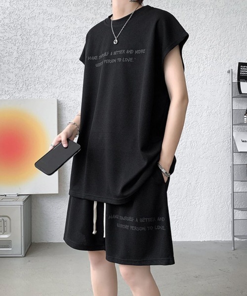 NEW GENTLEMAN tシャツ 「2点SET」リブート ワッフル セットアップ