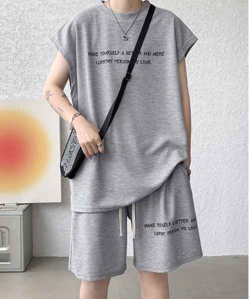 NEW GENTLEMAN tシャツ 「2点SET」リブート ワッフル セットアップ