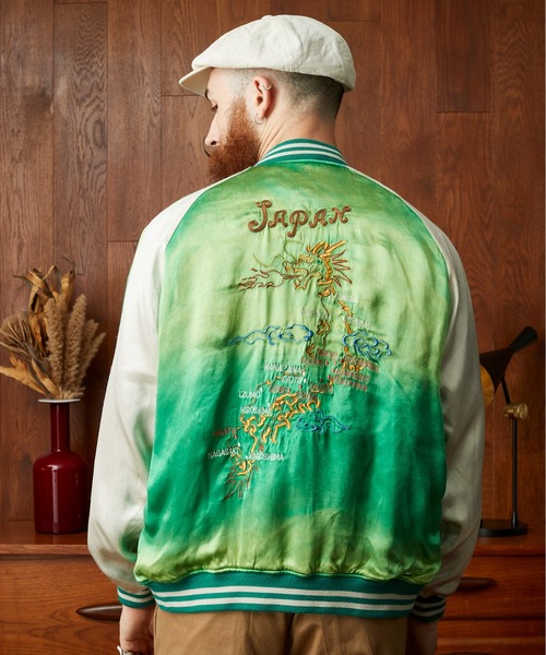 Schott N.Y.C（ショット） 「Schott」 スカジャン L グリーン メンズ
