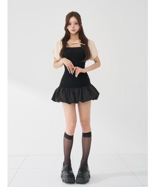 Darich（ダーリッチ） ワンピース 半袖 ボレロセットバルーンミニ