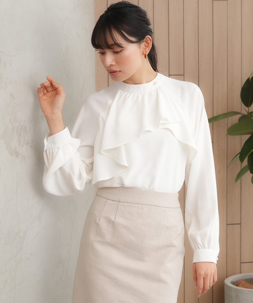 「TRUDEA」 長袖ブラウス LARGE ホワイト レディース_画像6