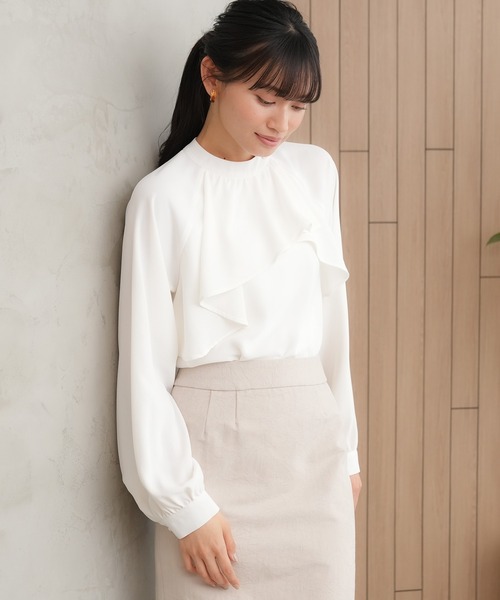 「TRUDEA」 長袖ブラウス LARGE ホワイト レディース_画像8