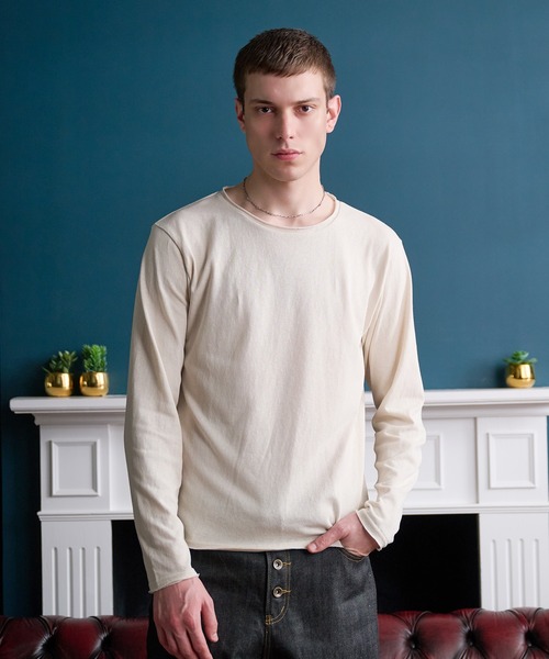 Regen Glanz tシャツ raw-edge essential long sleeve tee / ロウ