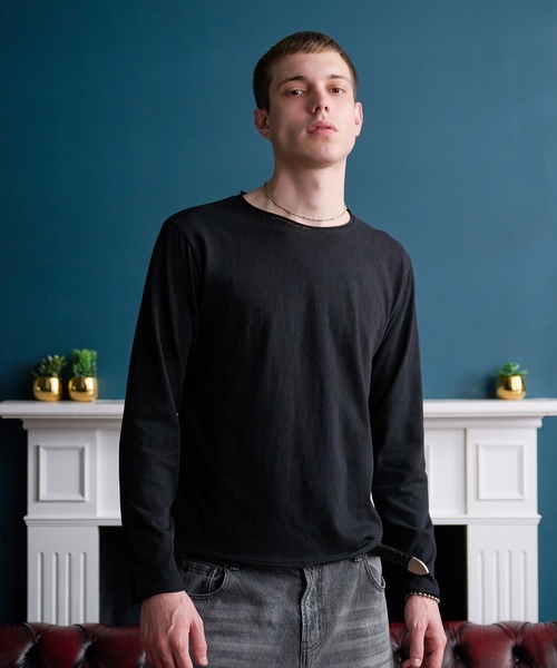 Regen Glanz tシャツ raw-edge essential long sleeve tee / ロウ