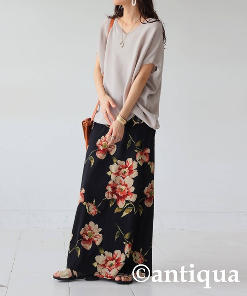 「antiqua」 ロングスカート ONESIZE ブラック レディース_画像7