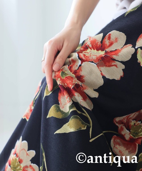 「antiqua」 ロングスカート ONESIZE ブラック レディース_画像9