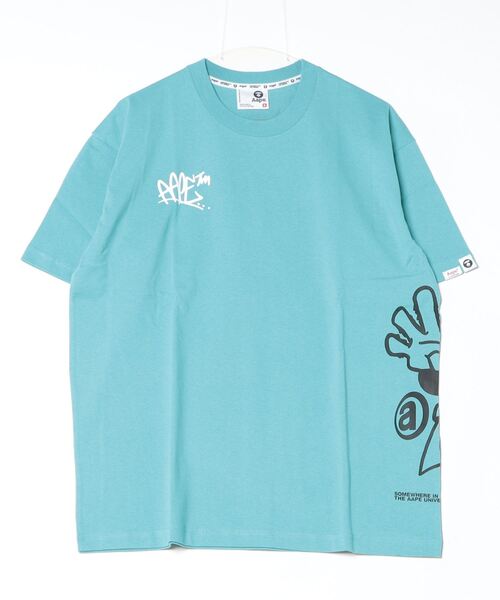 「AAPE BY A BATHING APE」 半袖Tシャツ LARGE ブルー系その他2 メンズ_画像2