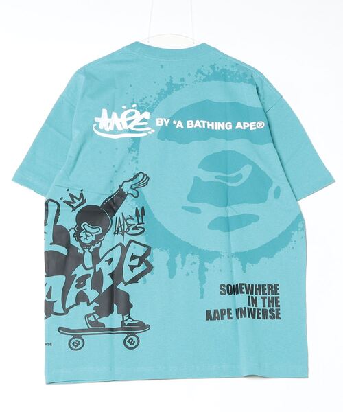 「AAPE BY A BATHING APE」 半袖Tシャツ LARGE ブルー系その他2 メンズ_画像4
