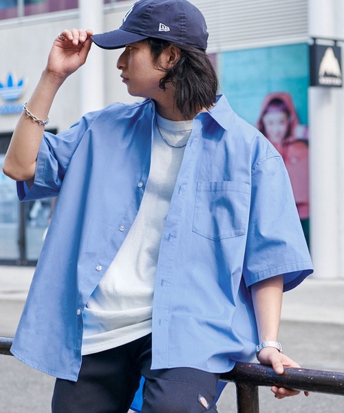 MONO-MART シャツ オーバールーズブロードレギュラーカラーS/S