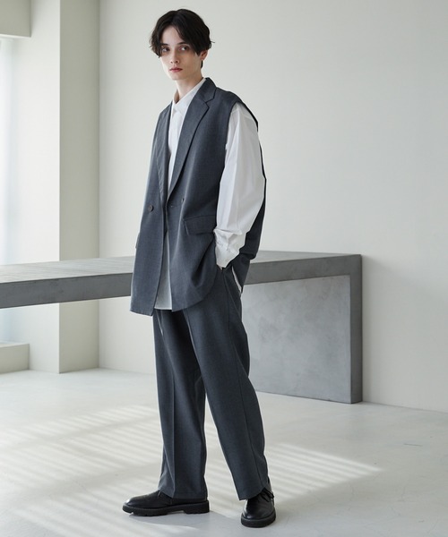 ①theory luxe グレー ダブルブレスト ジレベスト ①theory luxe グレー ダブルブレスト ジレベスト