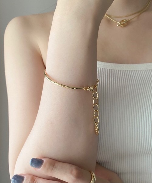 TONE ブレスレット 「ECRu.」ハーフチェーンバングルブレスレット