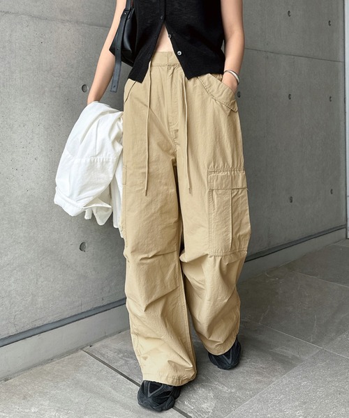 andme（アンドミー） ワイドパンツ カーゴパンツ 2wayミリタリーカーゴ