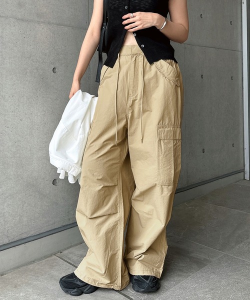 andme（アンドミー） ワイドパンツ カーゴパンツ 2wayミリタリーカーゴ
