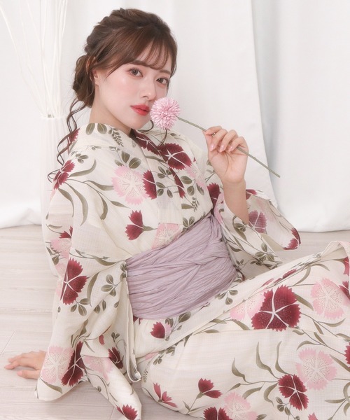 なな❤️一閑張りバッグ　浴衣2点 KYOETSU 浴衣 1人で簡単着付け レディース 6点セット( + 帯 下駄