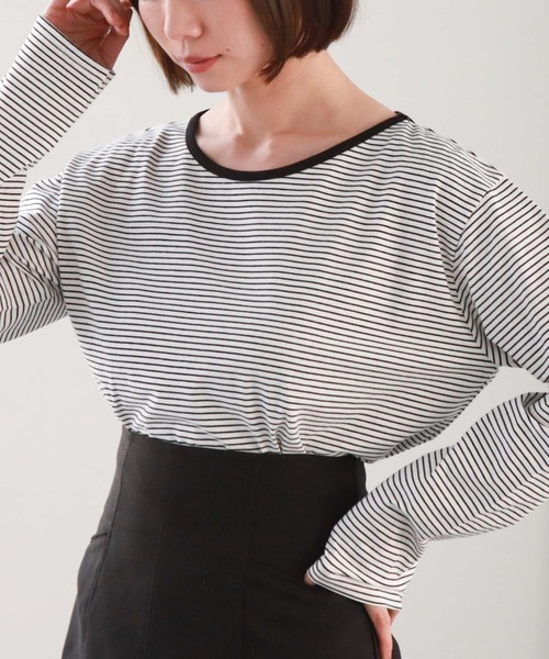 CVLTE Tシャツ ロンT ボーダー Zengjo] ボーダー ロングTシャツ メンズ(黒/レッド,L) : Earth