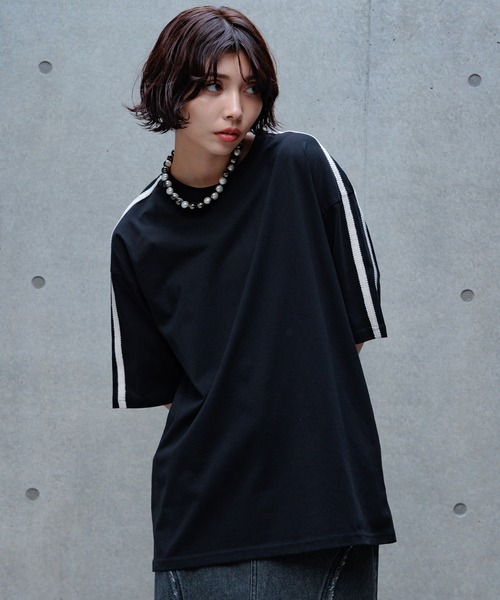 PAGEBOY tシャツ ラインスリーブルーズTシャツ レディース