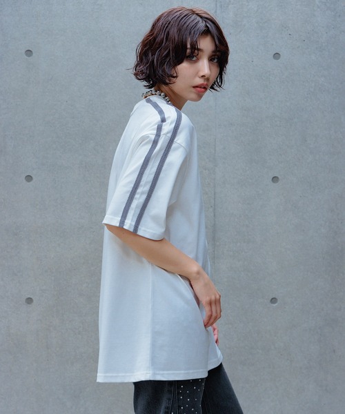 PAGEBOY tシャツ ラインスリーブルーズTシャツ レディース
