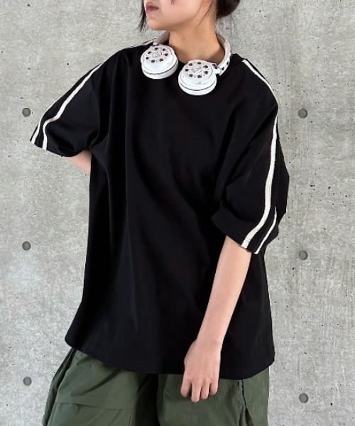 PAGEBOY tシャツ ラインスリーブルーズTシャツ レディース