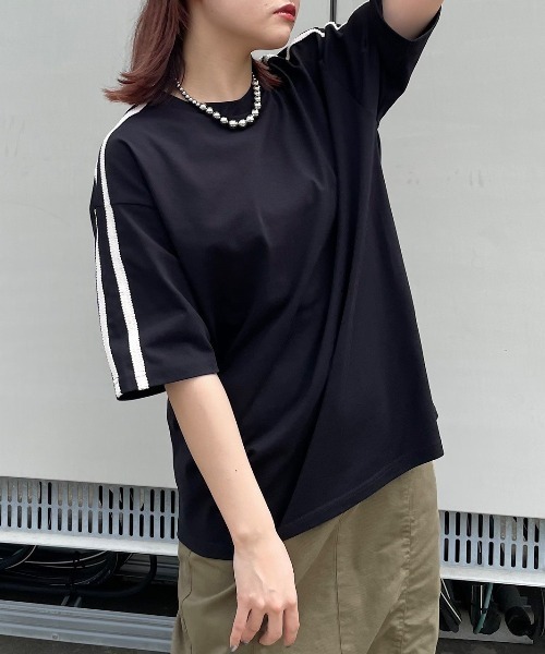PAGEBOY tシャツ ラインスリーブルーズTシャツ レディース