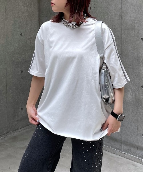 PAGEBOY tシャツ ラインスリーブルーズTシャツ レディース